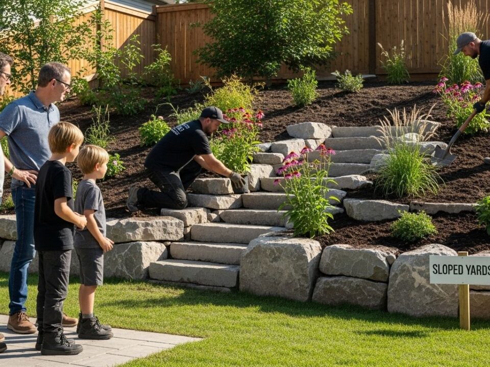 sloped yard landscaping
