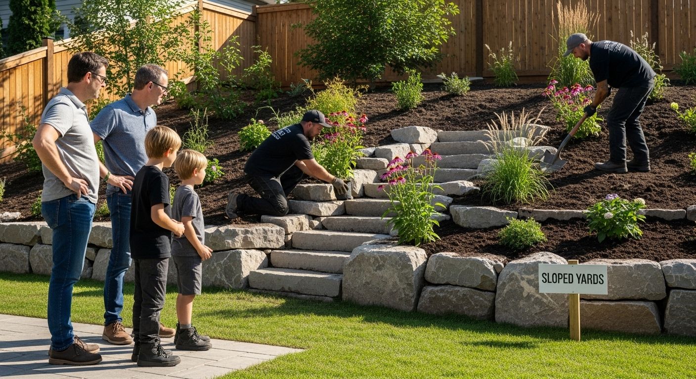 sloped yard landscaping