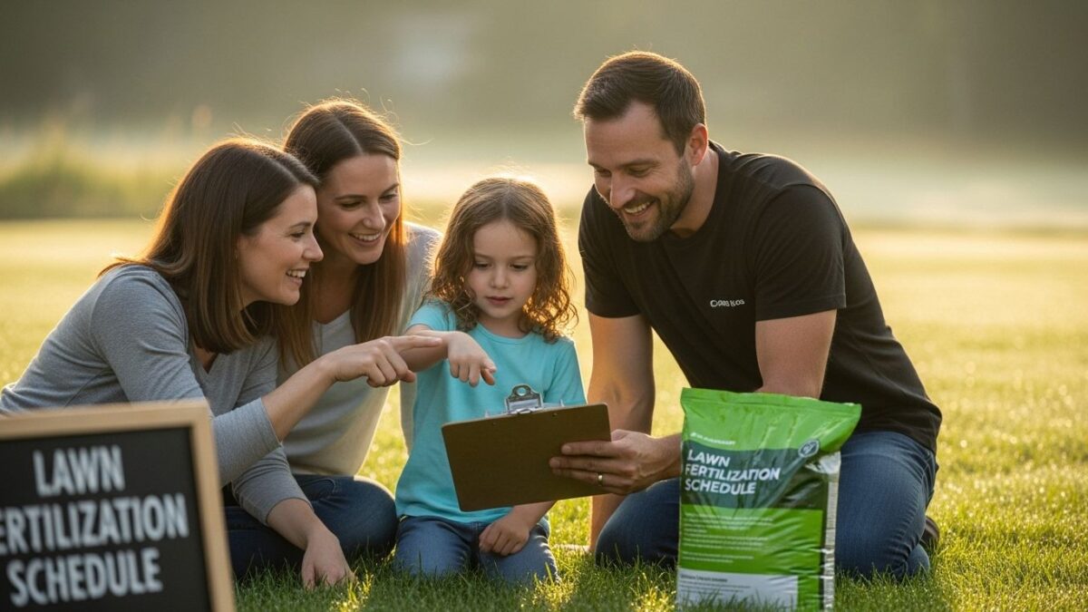 lawn fertilization schedule family