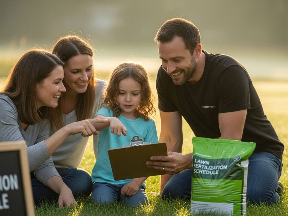 lawn fertilization schedule family