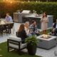 backyard entertaining, outdoor gathering, modern patio