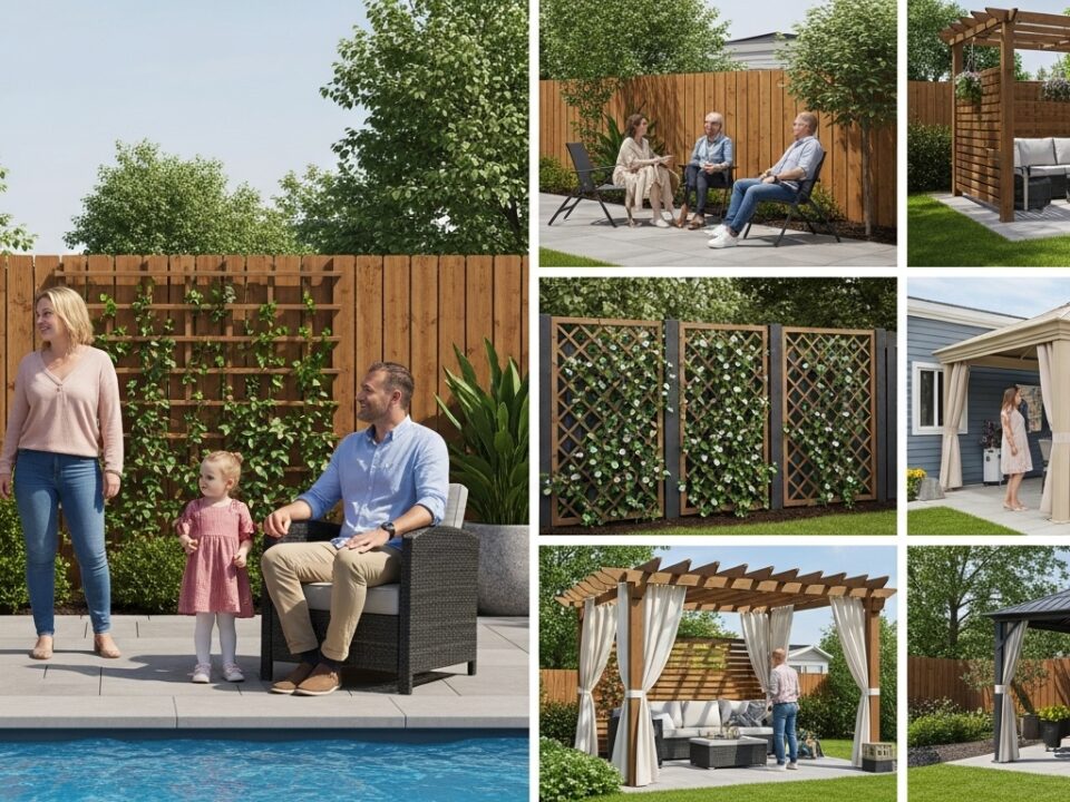 backyard privacy, family outdoor space, privacy solutions