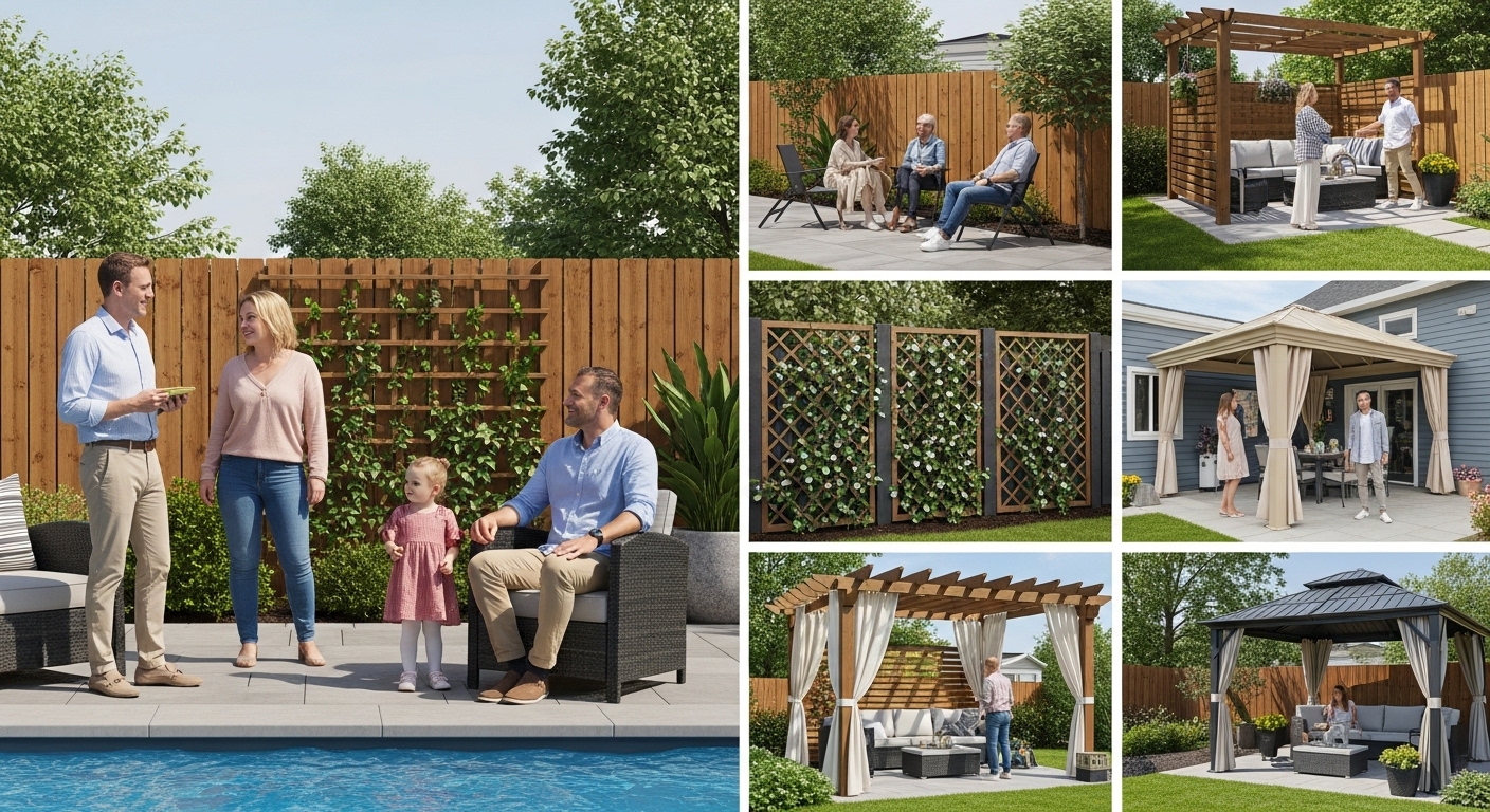 backyard privacy, family outdoor space, privacy solutions